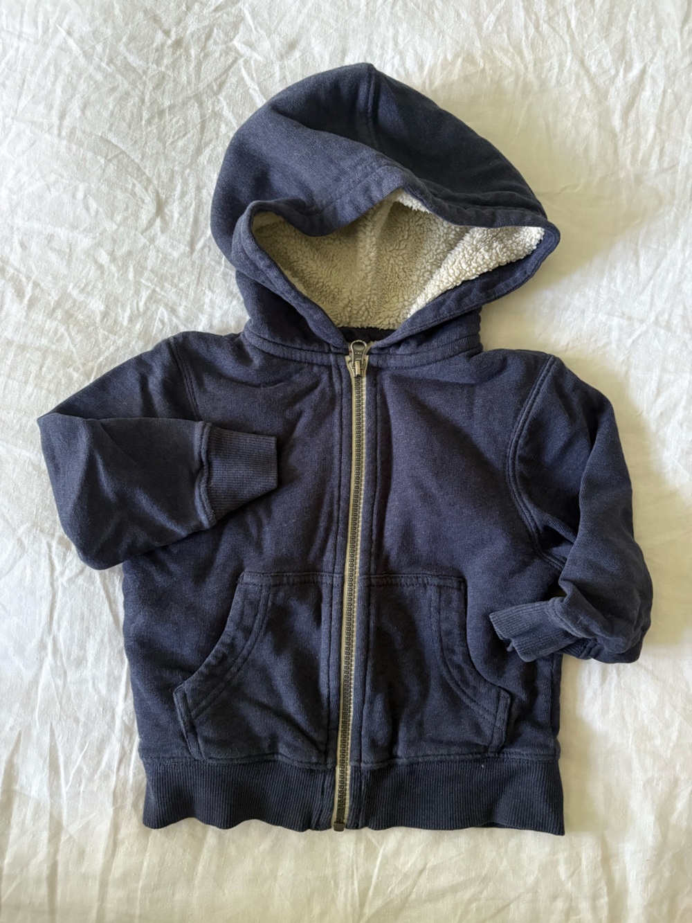 Hanna Andersson Navy Sherpa-Lined Zip Hoodie